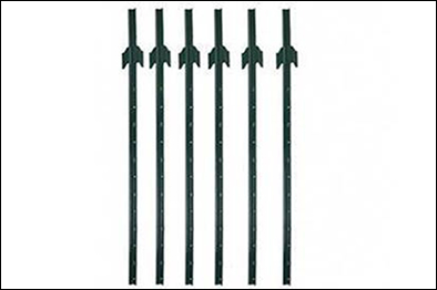 Green powder coated steel posts studded u shape